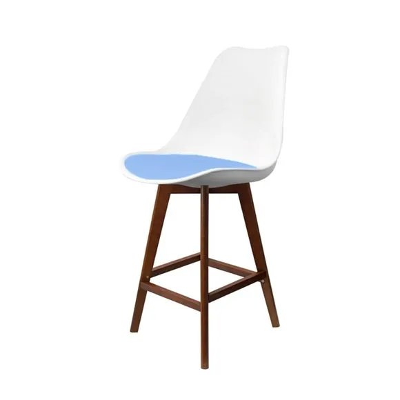 Fusion Living Soho White Plastic Bar Stool 2