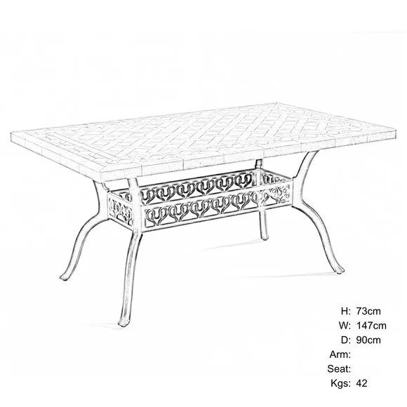 Roselane Rectangular Table with 6 Florendale Chairs 5