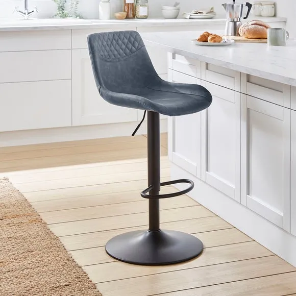 Walden Height Adjustable Bar Stool, Faux Leather 1
