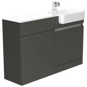 Be Modern Botanica Midnight Mist Right Hand 1260mm Freestanding Vanity & Toilet Pan Unit with Basin Modular Combination