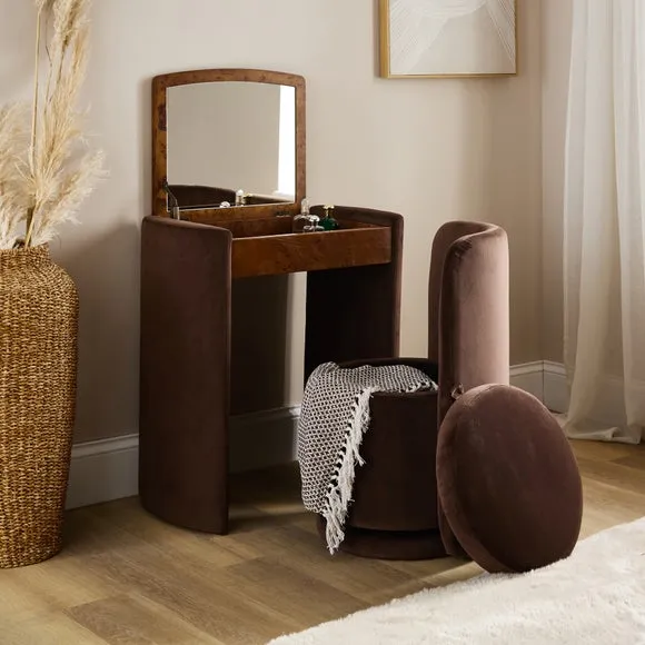Frankie Compact Dressing Table Set with Mirror and Stool 2