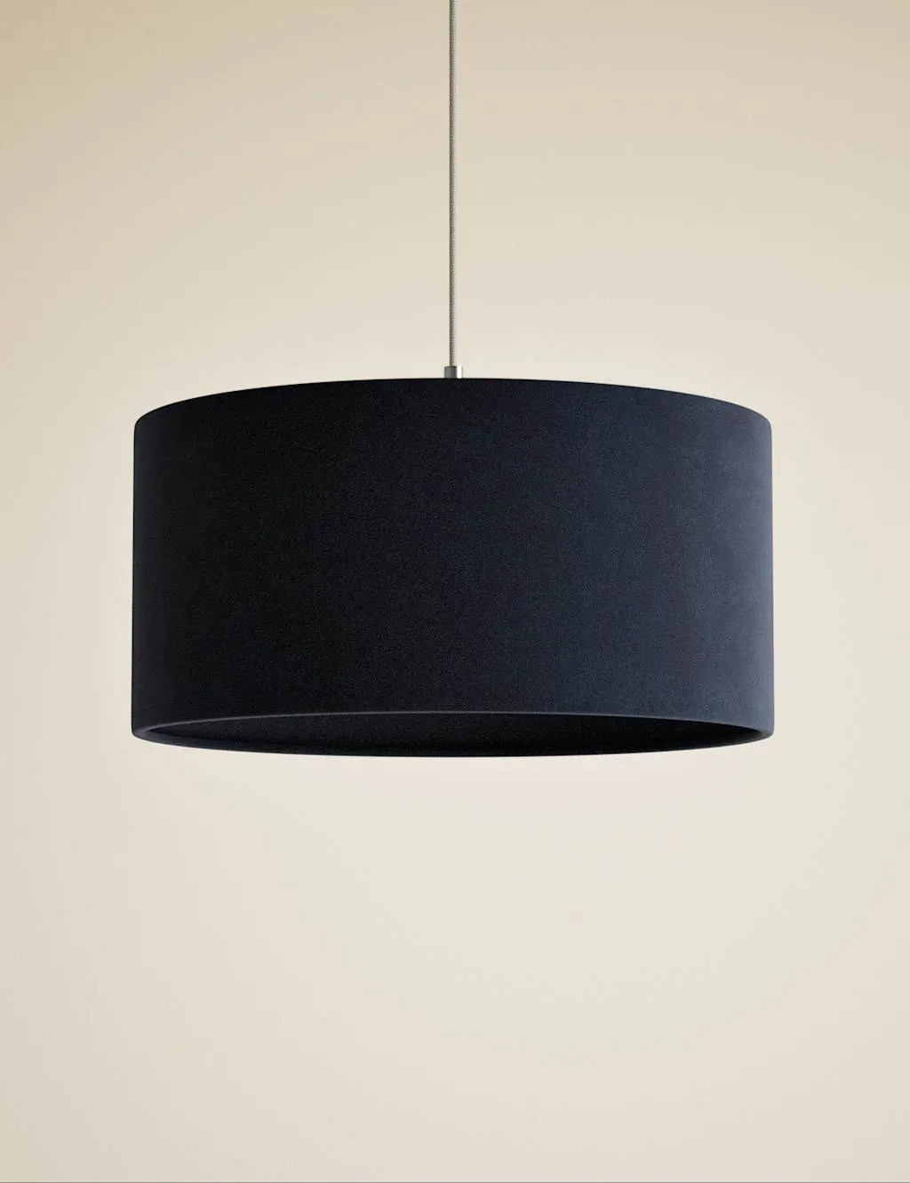 M&S Velvet Oversized Ceiling Lamp Shade Navy