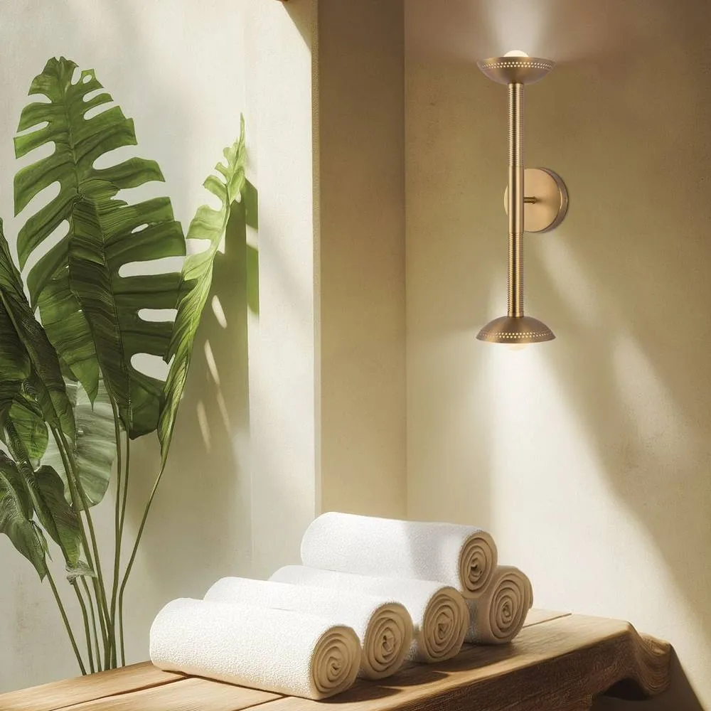 Netlighting Arden Up Down Integrated LED Wall Light Brushed Gold 3000K 2