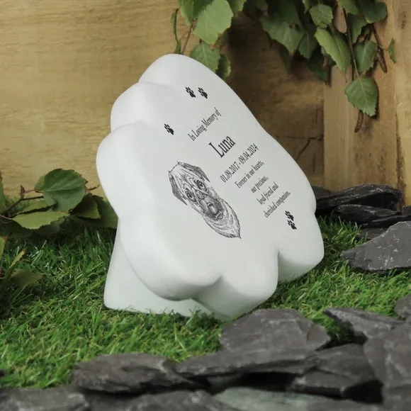 Personalised Dog Breed Garden Memorial Cloud Ornament 4
