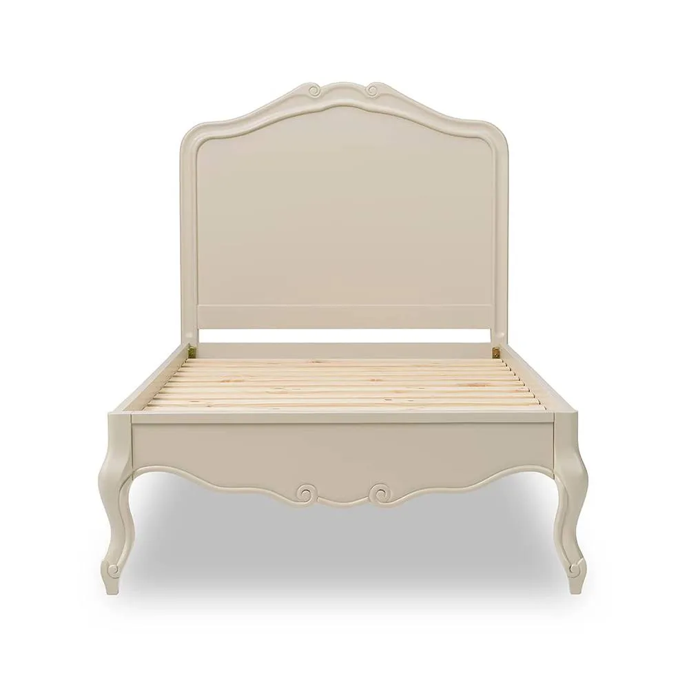 Statement Furniture Juliette French Style 3ft Single Bed with Wooden Headboard in Ivory 5