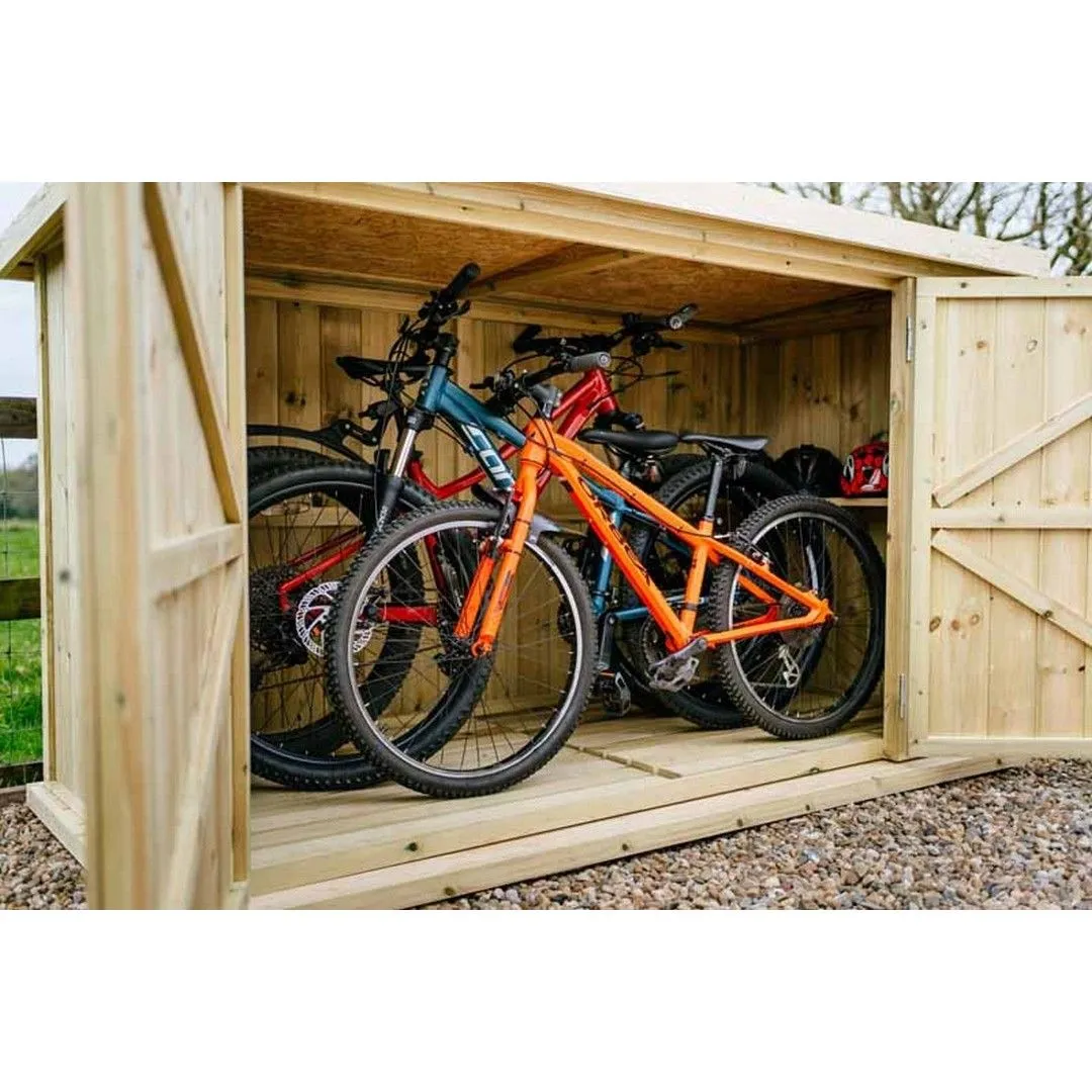 Buttercup Farm Chipping Bike Store Large - Timber - L113 x W227 x H127 cm in Brown 5