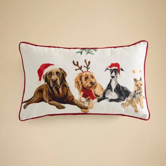 Festive Dogs Rectangle Cushion 3