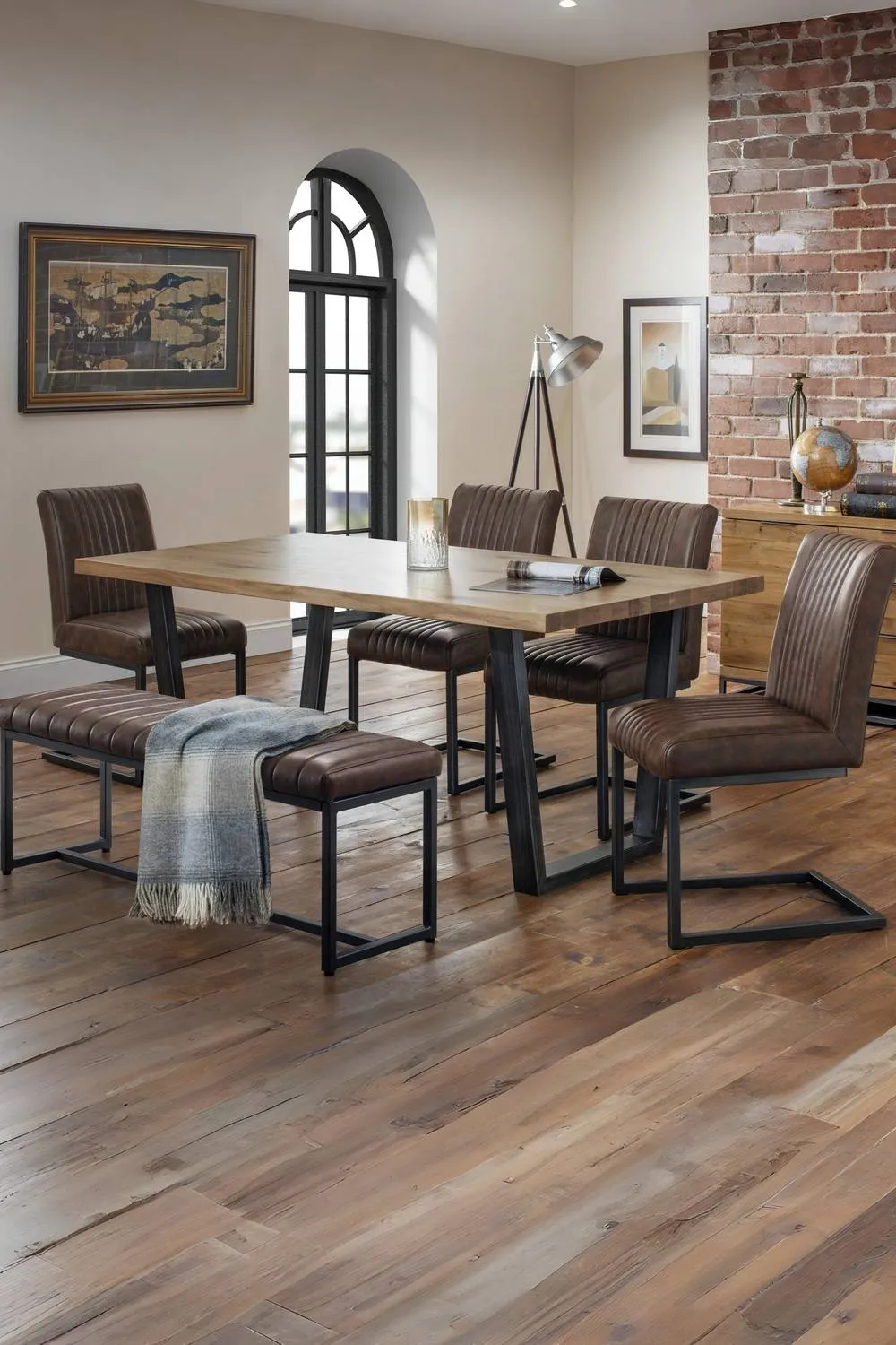 Julian Bowen Brooklyn 2 Seater Upholstered Dining Bench in Brown 3
