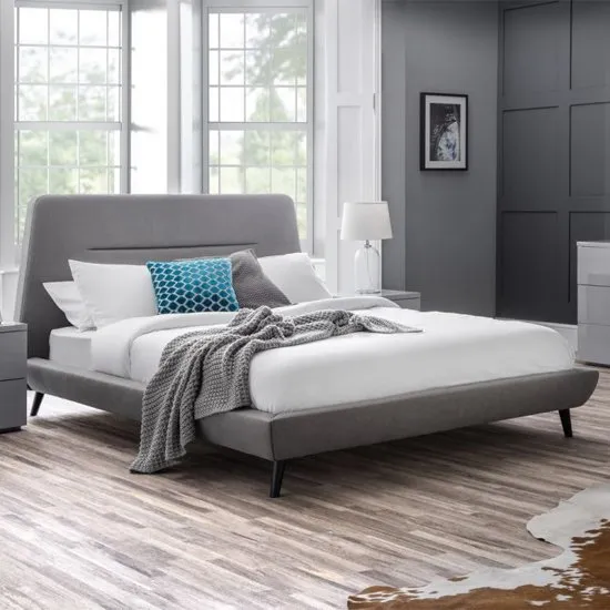 Kyoto Linen Framed Double Bed In Grey
