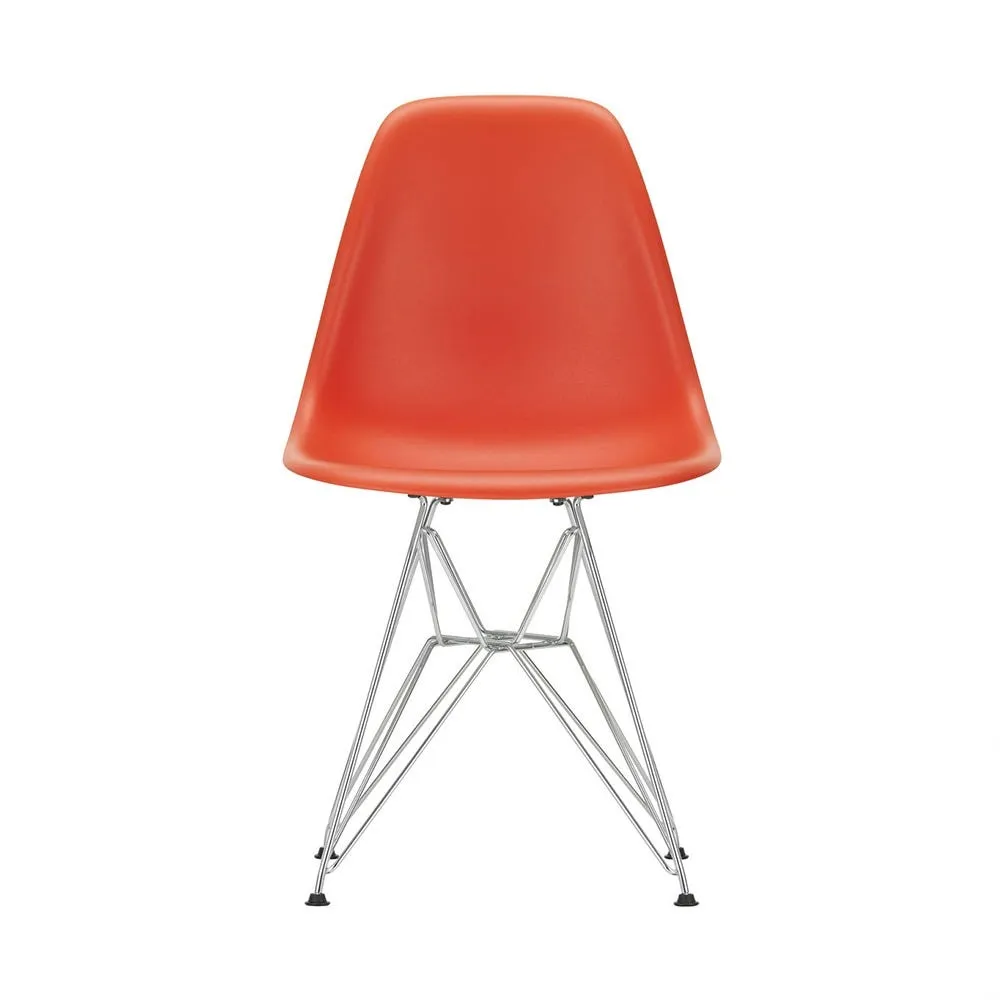 Vitra Eames DSR Chair New Height Poppy Red Chrome Legs 2