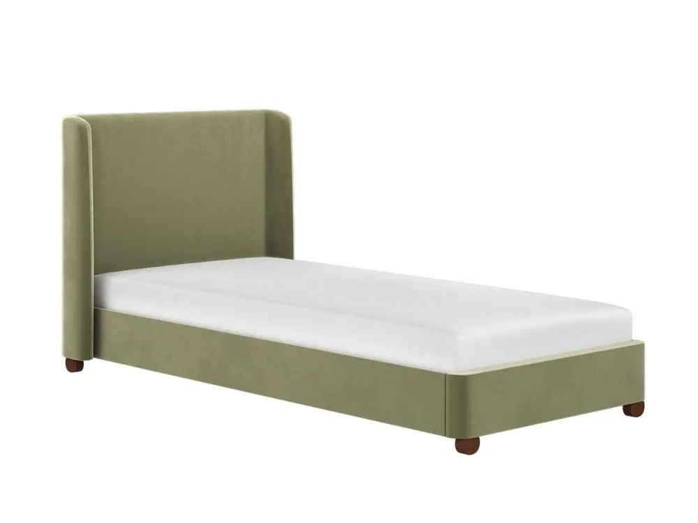 Flair Alma Single Winged Headboard Bed in Green 4