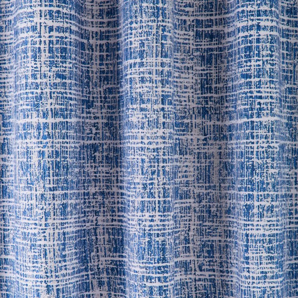Portfolio Home Maine Geometric Abstract Fully Lined Eyelet Curtain Set 2 Panel Pair in Blue 2