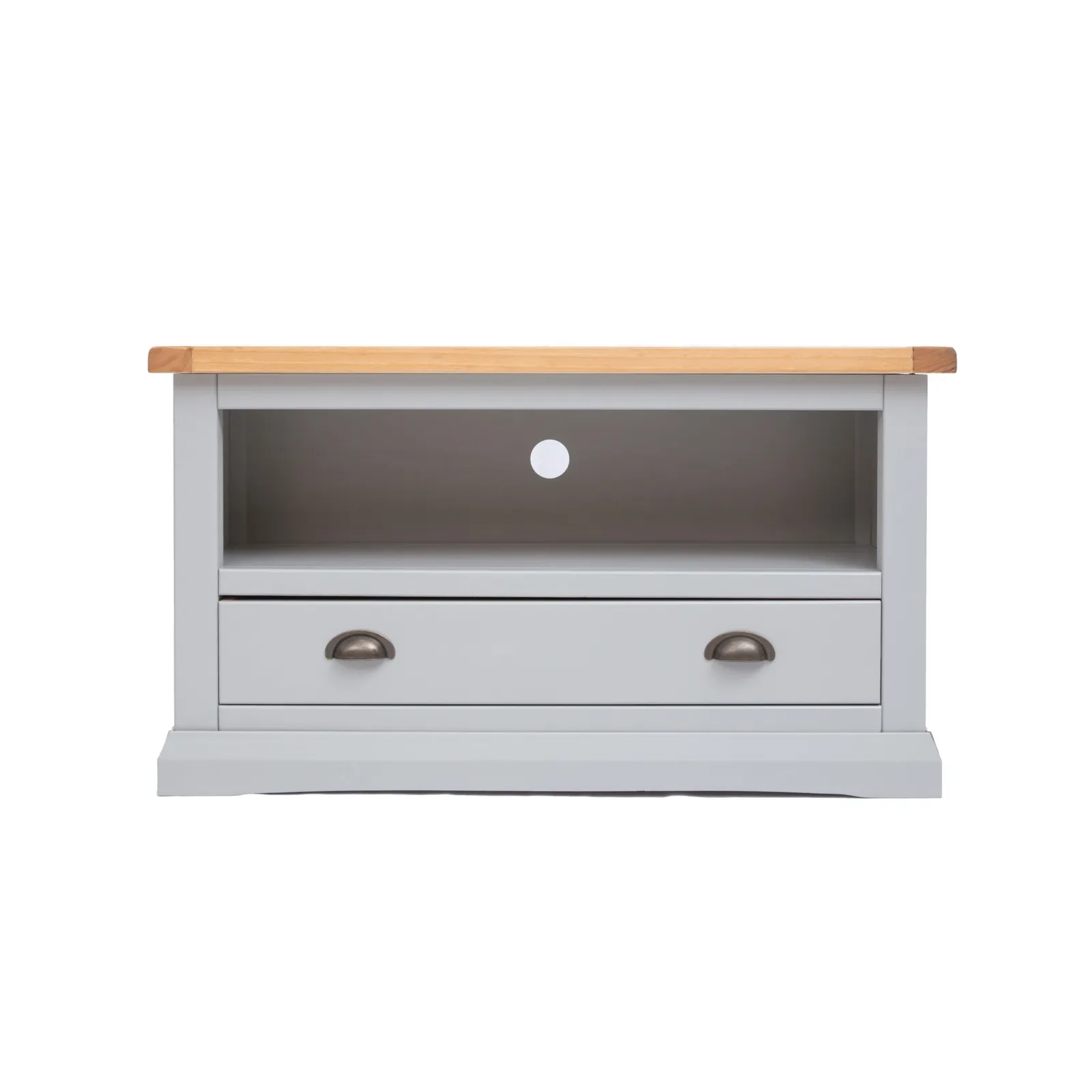 Cabinet Bits Loreo Light Grey 1 Drawer TV Cabinet Brass Cup Handle