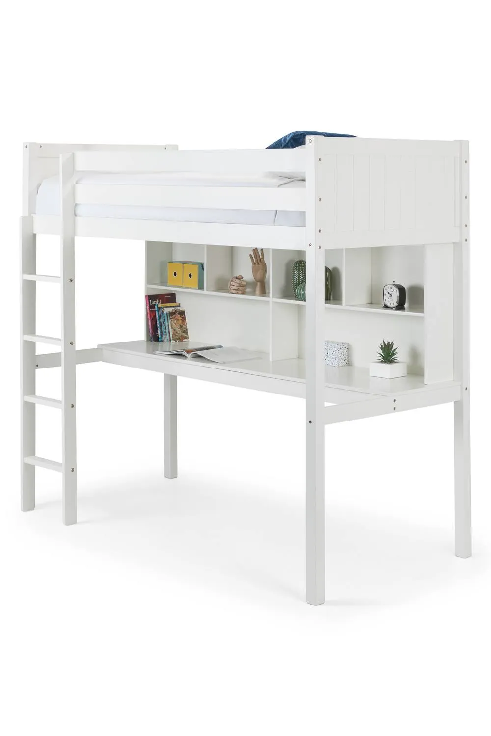 Julian Bowen Titan Highsleeper Loft bed with Desk in White 3