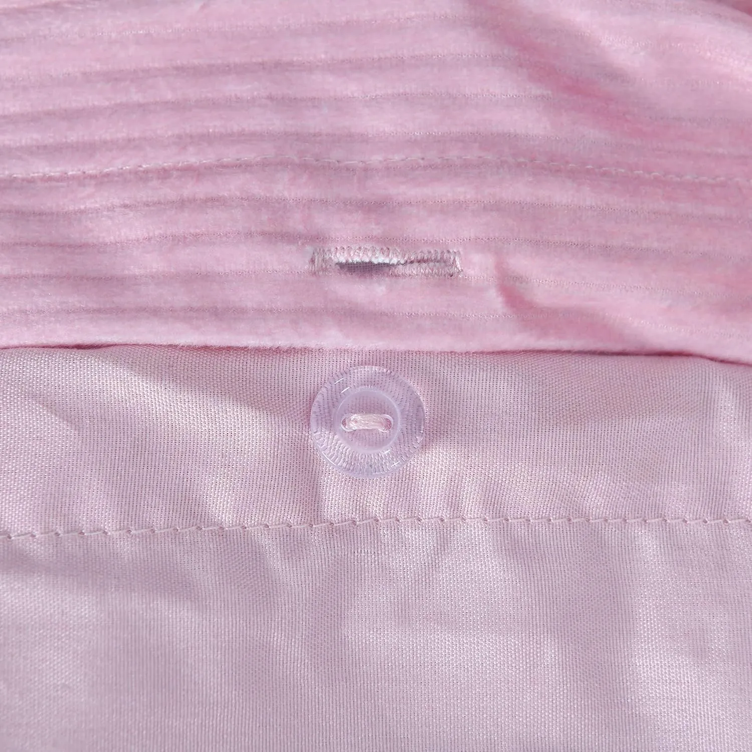 Smart Living Luxury Hotel Quality Reversible Ribbed Velvet Duvet Cover with Pillowcases in Pink 5