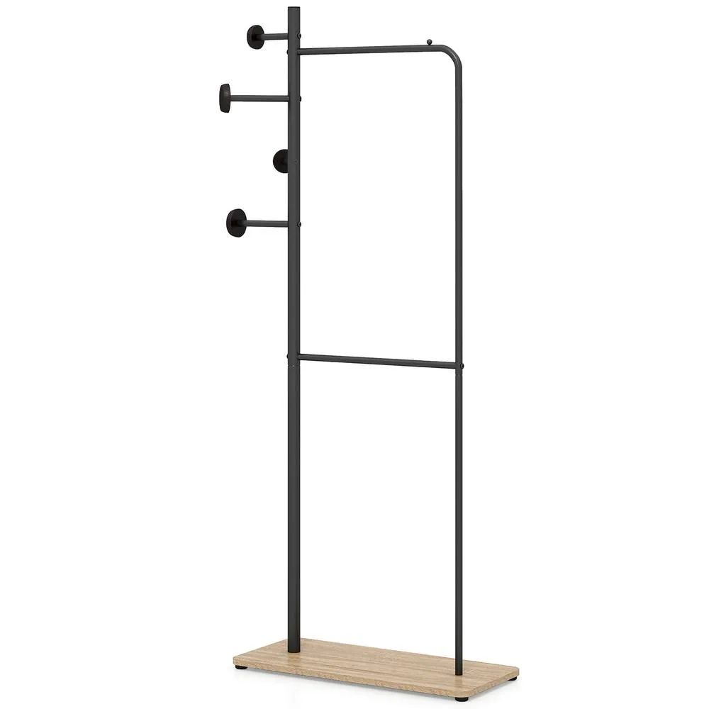Costway Double Rods Clothes Hanging Rack in Black 5