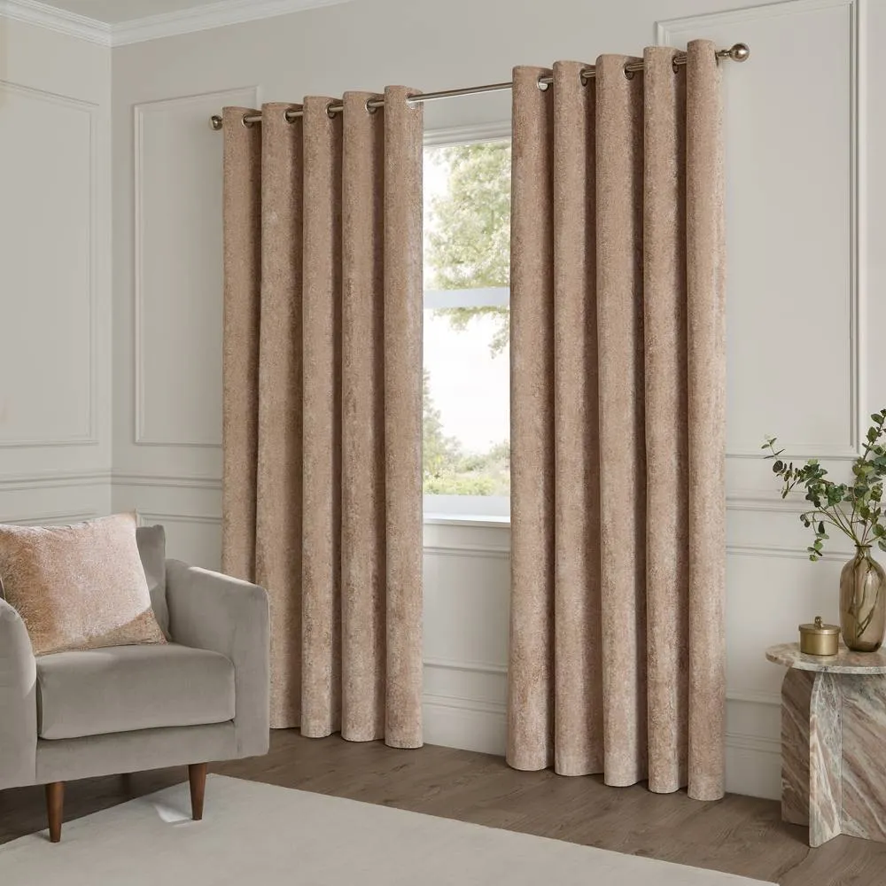 Paoletti Lustre Crushed Velvet Cushion in Nude 5