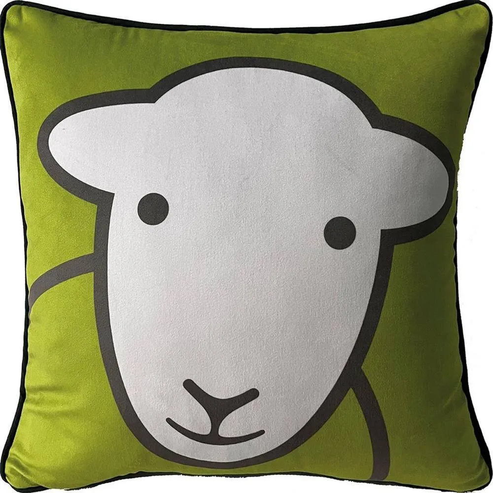Herdy Hello Filled Cushion in Green