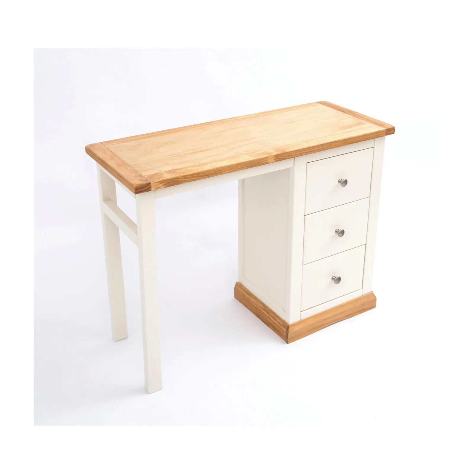 Cabinet Bits Trevi 3 Drawer Desk - Dressing Table Chrome Knob in Off-White 3