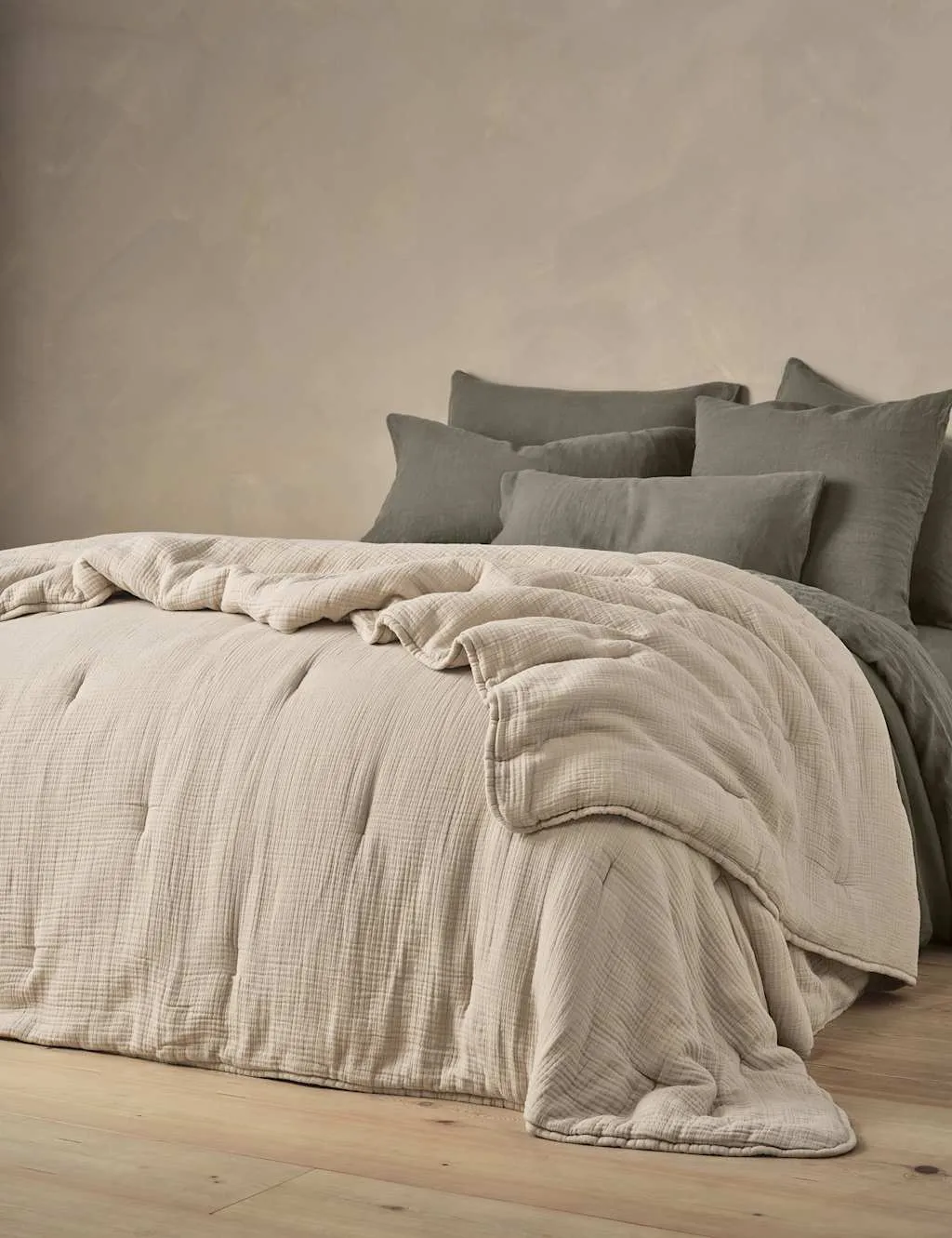 Bedfolk Pure Cotton Throw Camel