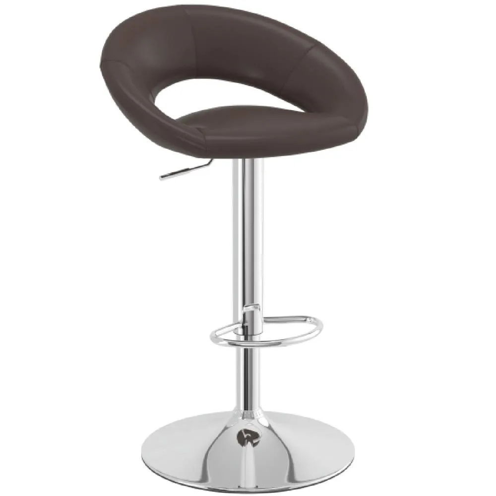 netfurniture Serene Brown Padded Kitchen Breakfast Bar Stool Height Adjustable 3