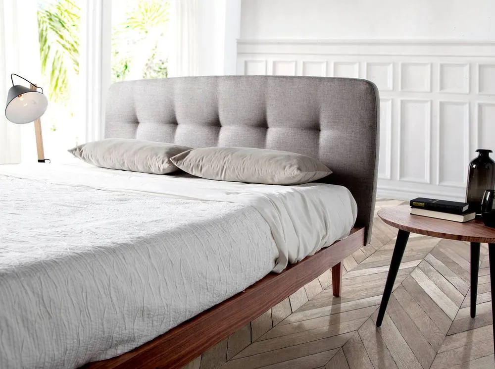Angel Cerda Grey Tufted Fabric Double Bed Fits 160x200 cm 5