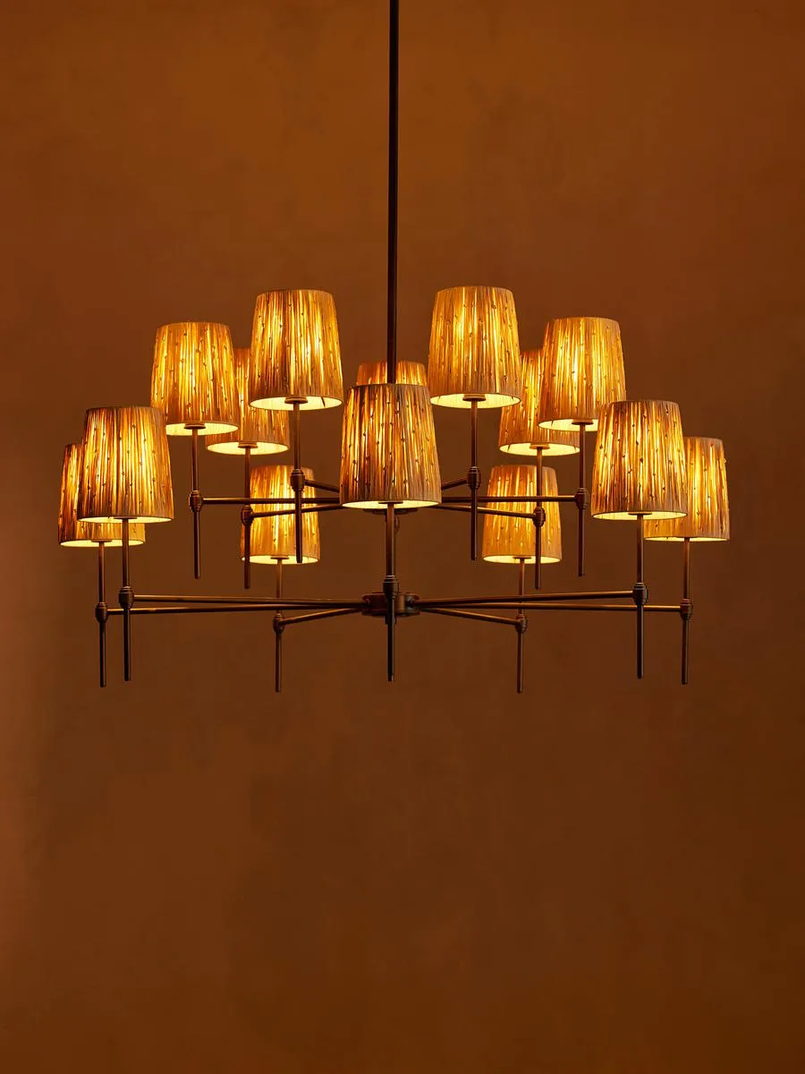 Isobella Chandelier, Blackened Brass, Large