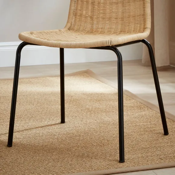 Brodie Set of 2 Dining Chairs, Natural Rattan 3