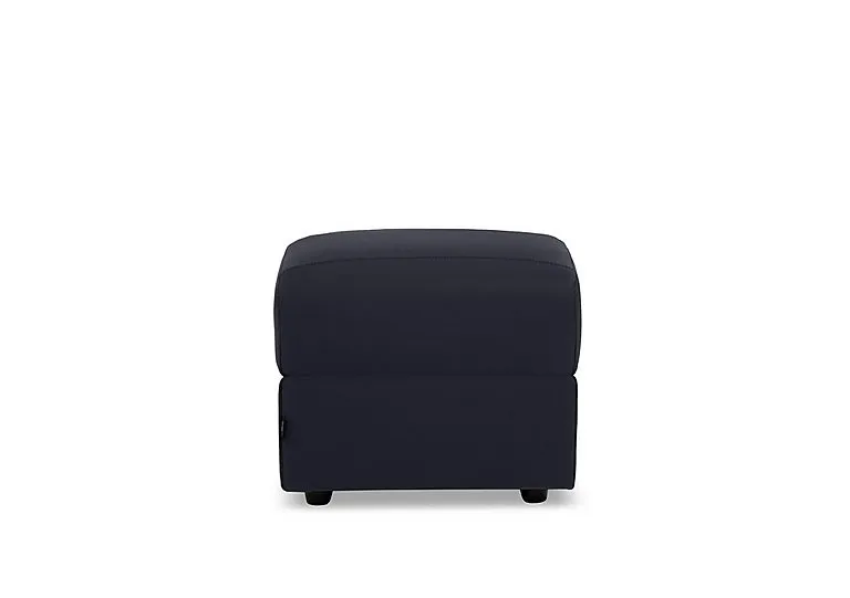 Canto Leather Footstool - Torello Blu