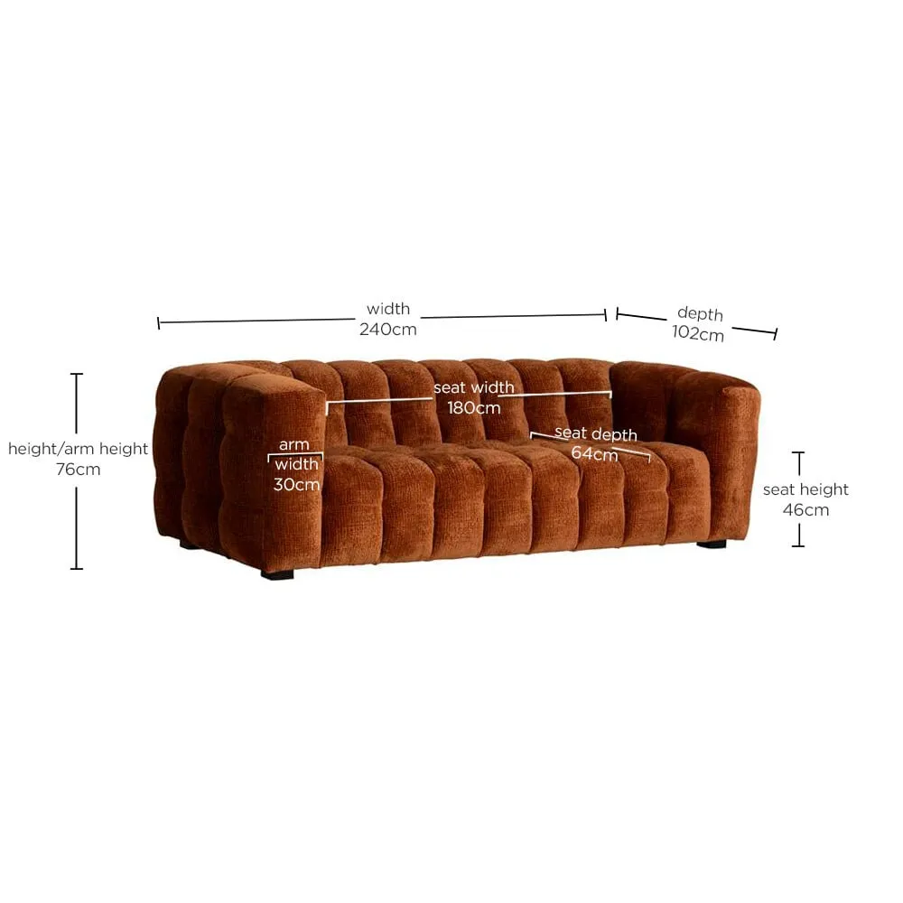 Lenor Textured Fabric Sofa, Orange | Barker & Stonehouse 5
