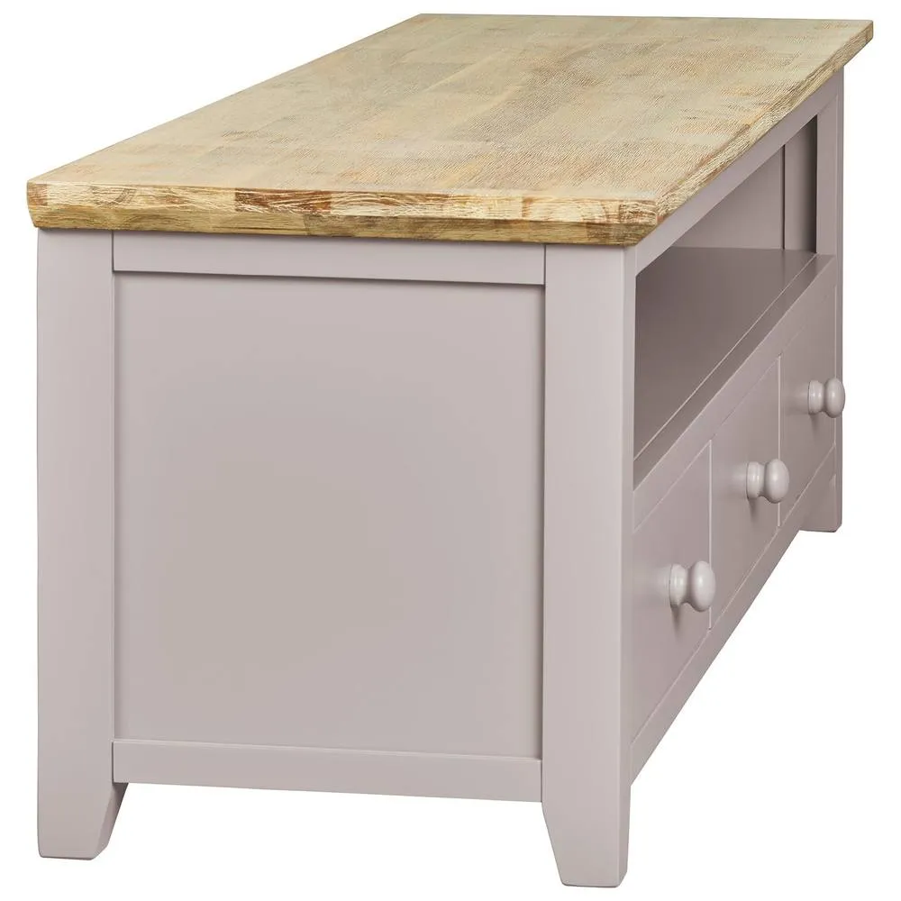 Statement Furniture Florence Large TV Stand with 3 Drawers & Shelf in Taupe 3