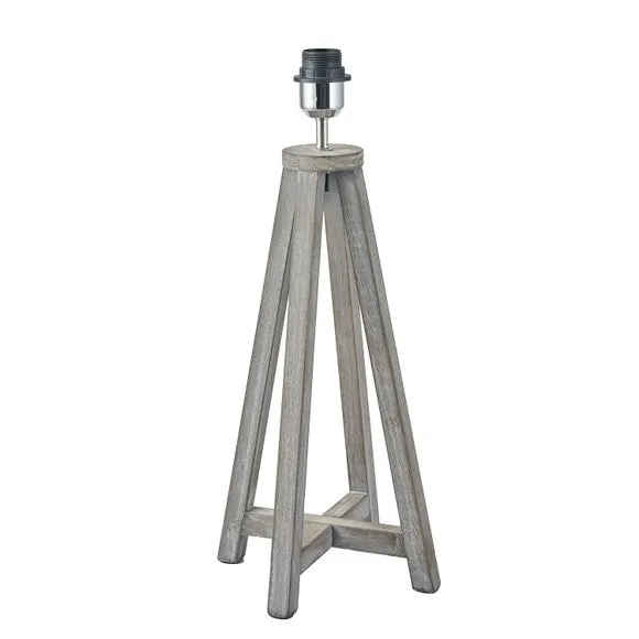 Whitby Wood Tapered 4 Post Linen Table Lamp 2