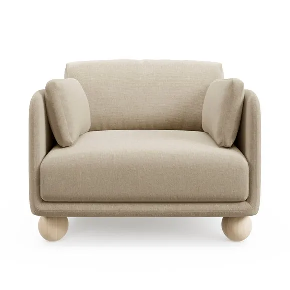 Armitage Chenille Snuggle Chair with Ball Feet 6