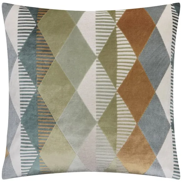Furn. Metro Harlequin Velvet Square Cushion 2