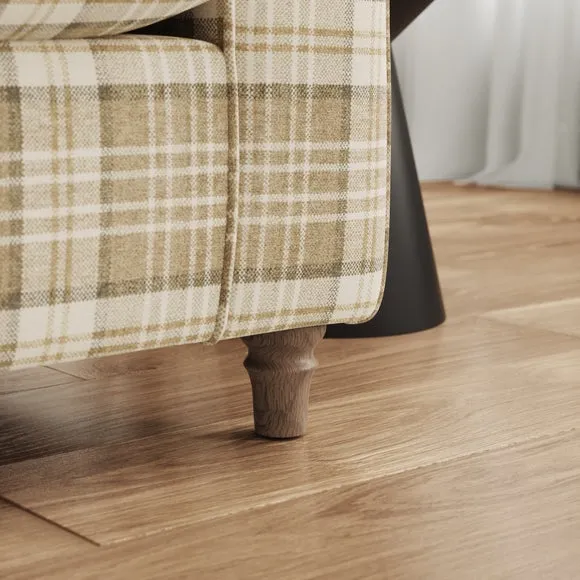 Flori Woven Check Fabric Orkney Armchair 4