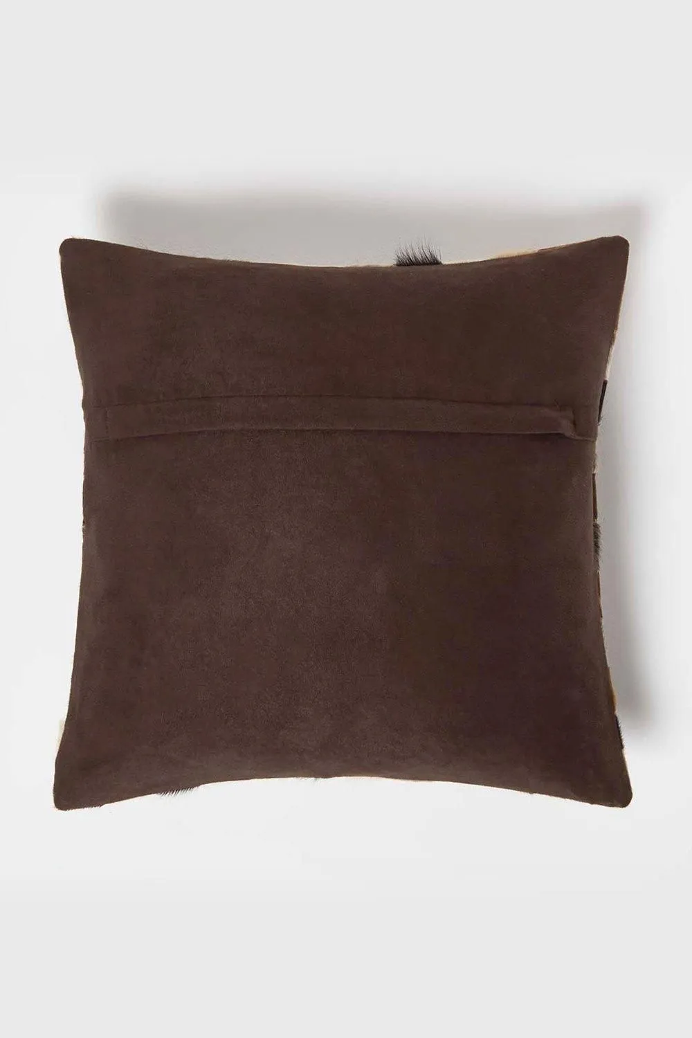 Homescapes Small Block Leather Cushion 45 x 45 cm in Brown 3