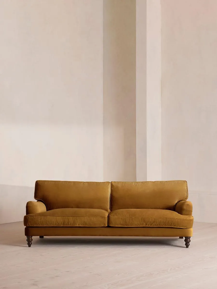 Arundel Four Seater Sofa, Velvet, Mustard