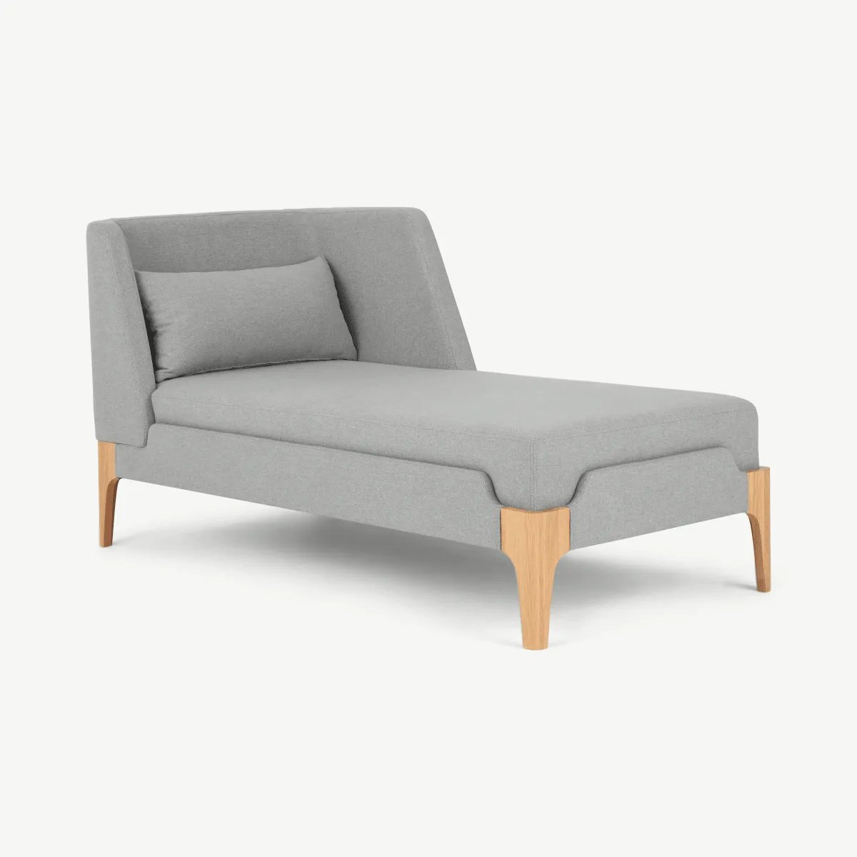 Roscoe Right Hand Facing Chaise Longue, Cool Grey Fabric with Light Legs