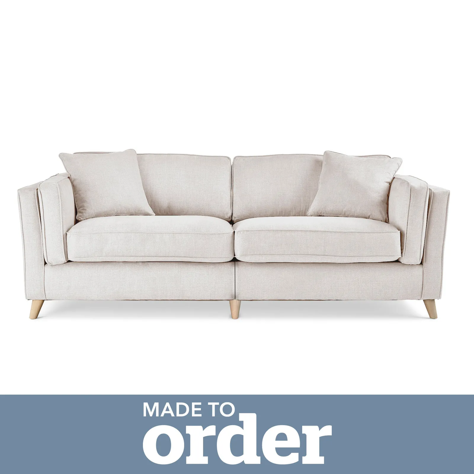 Arabella 4 Seater Sofa Brushed Plain Fabric White