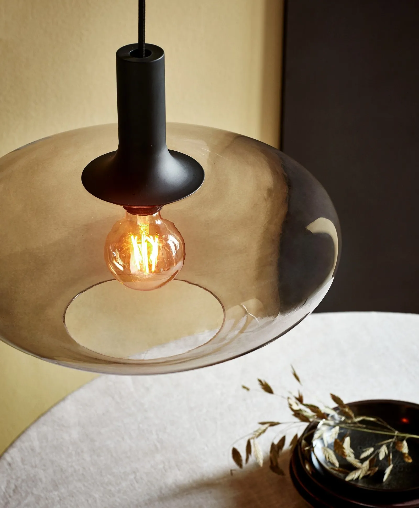 Nordlux Alton Pendant Light Black Glass Dining Room E27 Mains 35cm 5