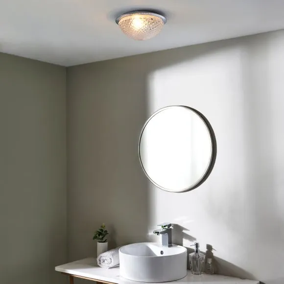 Tropic Faceted Dome Flush Bathroom Ceiling Light 5