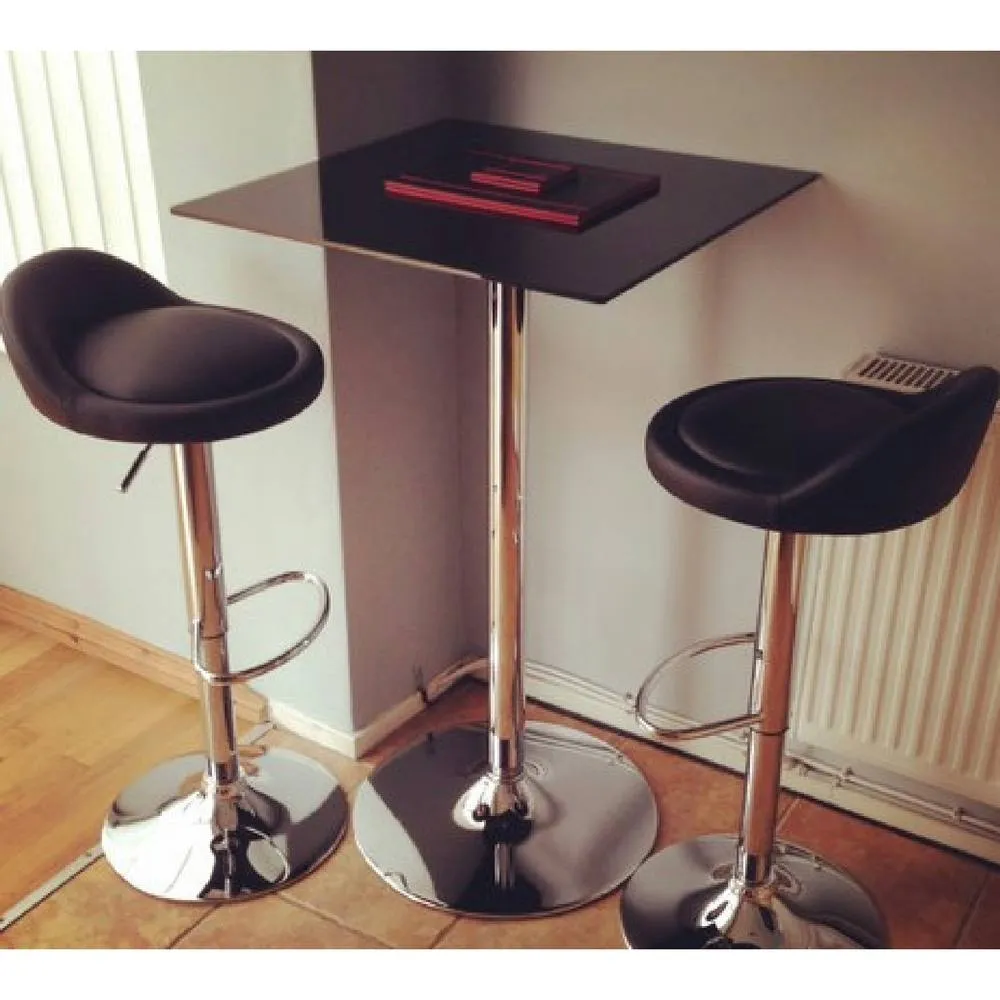 netfurniture Metropolitan Poseur Table Square Black Glass 6