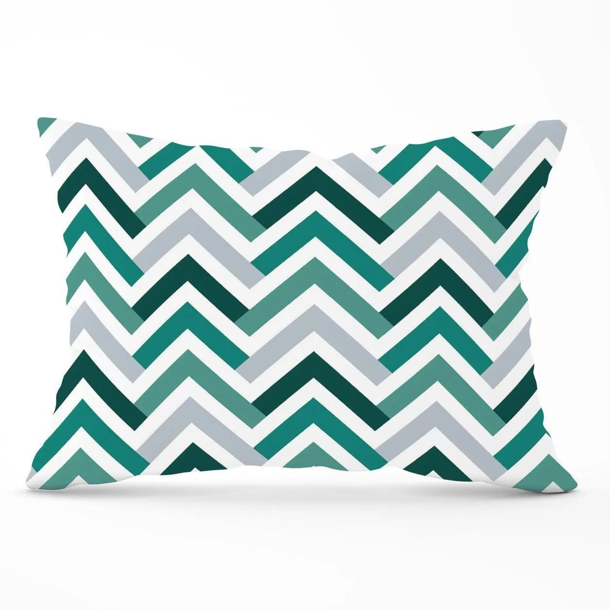 Warren Reed - Designer Geometric Retro Vintage Colored Chevron Pattern Cushions in Green