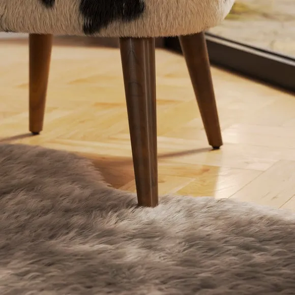 Elsie Cow Print Faux Fur Cocktail Chair 5