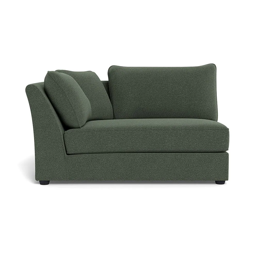 Heal's Tailor Large Curved Left Hand Facing Corner Unit Boucle Fern Black Feet