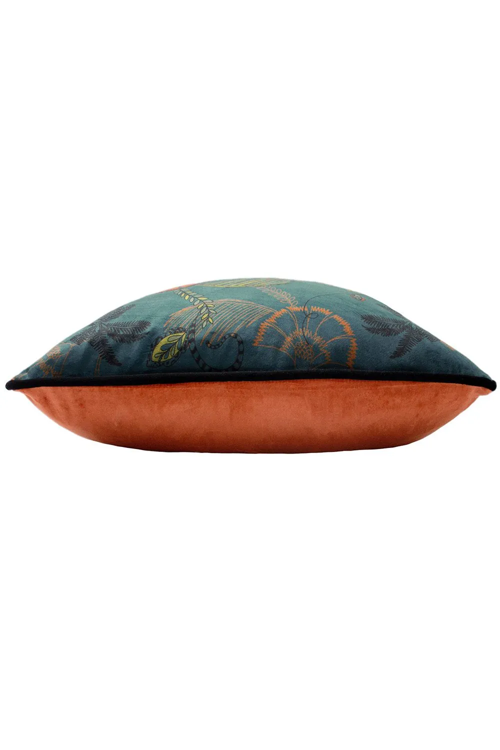 Paoletti Tropical Cheetah Printed Piped Cushion in Teal 3