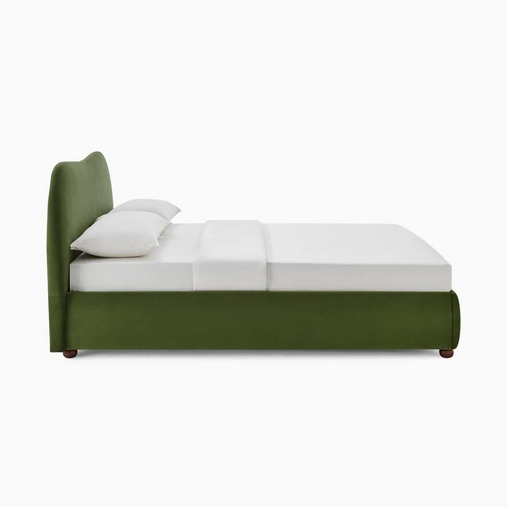 FurnitureboxUK Mabel Green Velvet Ottoman Double Bed Frame 4