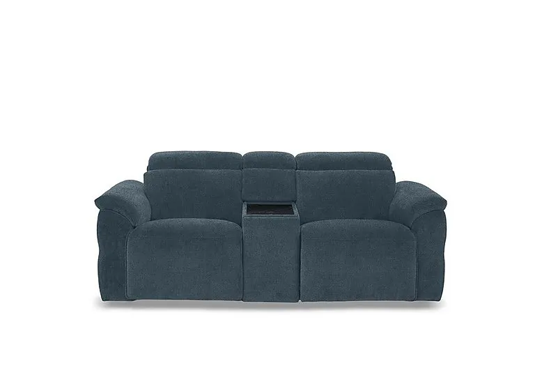 Dolomite 2 Seater Fabric Power Recliner Sofa with Power Headrests and Console - Hudson Ocean