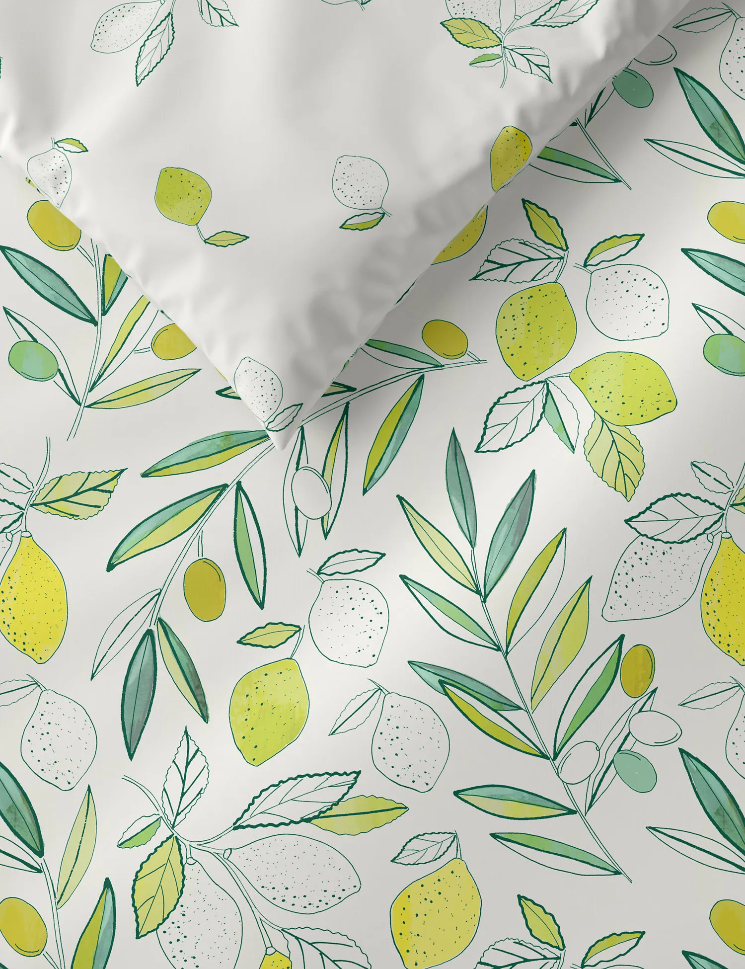 M&S Pure Cotton Lemon Bedding Set
