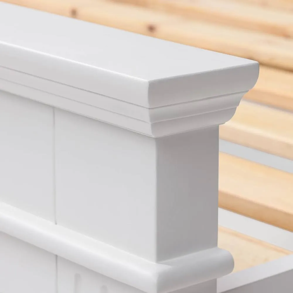 Statement Furniture Gainsborough White Wooden King Size Bed Frame 5ft Hamptons Style 6